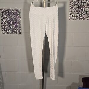 White stretchy workout pants